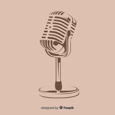 Hand drawn vintage microphone | Free Vector #Freepik #freevector #background #vintage #music #technology Mic Logo, Twitch Streaming Setup, Design Podcast, Streaming Setup, Music Technology, Pop Art Design, Vintage Microphone, Work Inspiration, Music Wallpaper