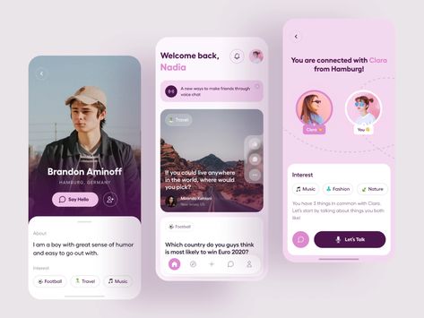 Make Friends with Strangers - Mobile App by Rizki Mulyawan for Illiyin Studio on Dribbble People App, Friend Application, Social App Design, Ux Design Mobile, Event App, Ux Mobile, Mobile App Design Inspiration, App Interface Design, App Design Inspiration