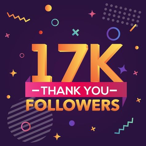 Thank you 17000 followers, thanks banner... | Premium Vector #Freepik #vector #thank-you-subscribers #thank-you-followers #like #subscribe 17k Followers Thanks, Congratulation Card, Album Layout, Photo Album Layout, 17k Followers, Logo Psd, Technology Icon, Like Subscribe, Card Banner