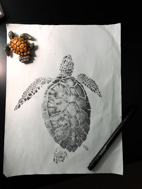 Pointillism turtle 🐢 Art