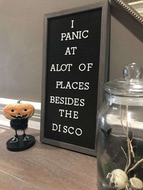 #panicatthedisco #halloweendecor #letterboard Witchy Letterboard, Scentsy Quotes, Halloween Letterboard, Halloween Jokes, Letter Boards, Board Inspiration, Panic! At The Disco, Board Ideas, Letter Board