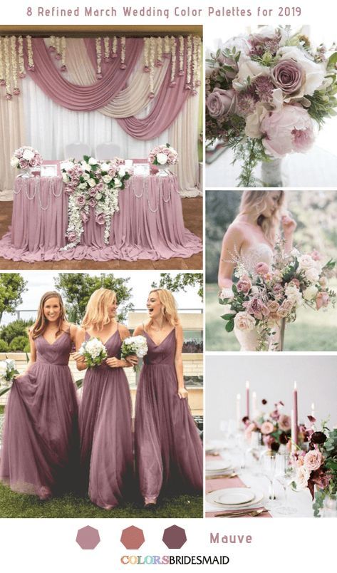 March Wedding Colors, Mauve Wedding Colors, Wedding Color Palettes, Mauve Wedding, Colors 2023, Wedding Color Trends, March Wedding, Spring Wedding Colors, Wedding Color Inspiration