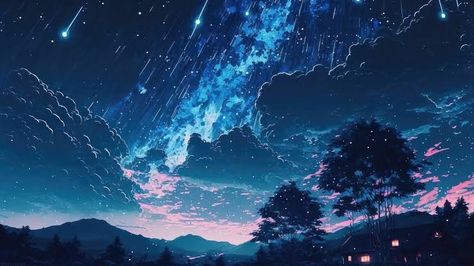 Anime 4k Wallpaper Iphone, Clouds Scenery, Landscape Anime, 4k Wallpaper Iphone, Sky Anime, Scenic Wallpaper, Sky Stars, Night Sky Wallpaper, K Wallpaper