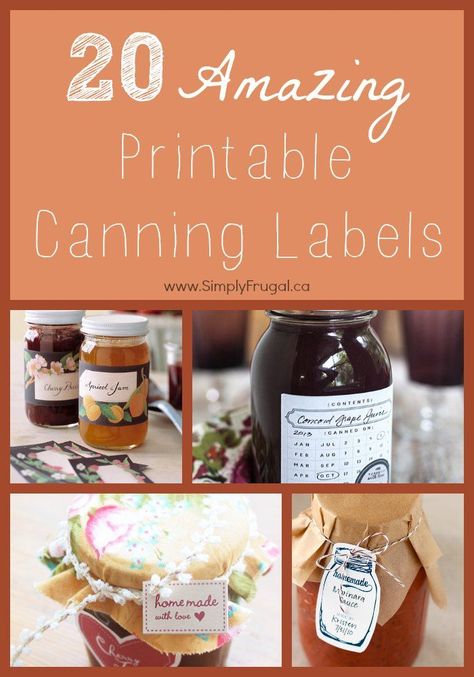 20 amazing printable canning labels #freeprintables #canning #preserving #labels Grocery Savings Tips, Canning Jar Labels, Jam Label, Canning Tips, Canning Labels, Canning Jar, Home Canning, Food Saver, Baking Gifts