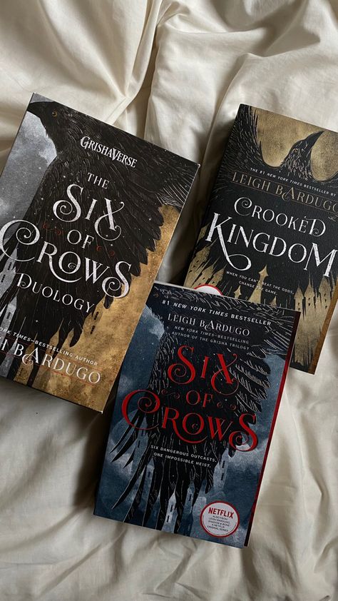 Six Crows Book, Book Sets Aesthetic, Shadow And Bone Book Series, Six Of Crows Book Aesthetic, Crooked Kingdom Aesthetic, Six If Crows, Leigh Bardugo Books, Crooked Kingdom Book, Six Of Crows Series