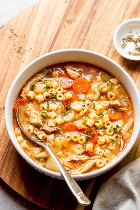 Sicilian Chicken Soup, Sicilian Chicken, Italian Chicken Soup, Easy Chicken Soup, Ditalini Pasta, Italian Chicken, Easy Italian, Chicken Soup Recipes, Easy Soups