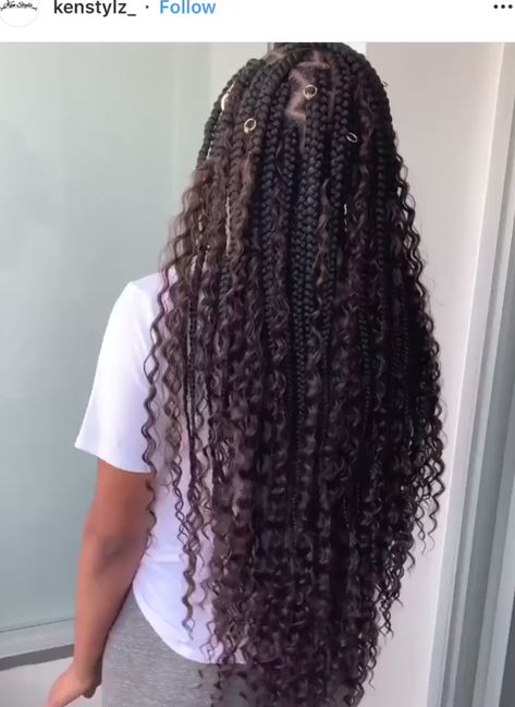 Gone are the days when everyone's braids look the same. Nowadays, there are so many varieties of box braids popping up all over the place, it's almost hard to keep ... #hairstyles #hairstyleideas #hairdesign Spanish Braids, Big Box Braids Hairstyles, Goddess Braids Hairstyles, Faux Locs Hairstyles, African Hair Braiding Styles, Long Box Braids, Box Braids Hairstyles For Black Women, Braids Hairstyles Pictures, Twist Braid Hairstyles