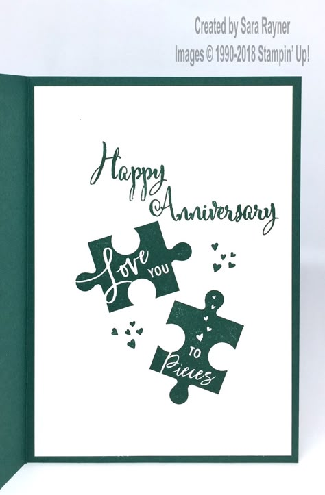 Homemade Anniversary Cards, Diy Anniversary Cards, Anniversary Cards Handmade, Anniversary Cards For Husband, Love You To Pieces, Husband Birthday Card, Happy Anniversary Cards, Diy Anniversary, Bday Cards