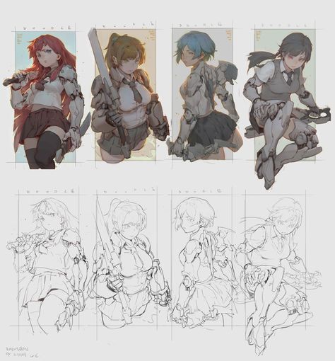 Krenz Cushart, Art Cyberpunk, 캐릭터 드로잉, Concept Art Character, Robot Concept Art, Cyberpunk Art, 판타지 아트, Character Design References, Art Anime