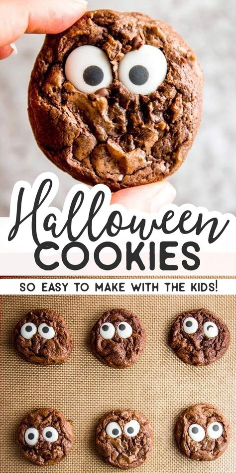 Simple Halloween Cookies, Monster Desserts, October Core, Dessert For A Party, Halloween Biscuits, Biscuits Halloween, Halloween Food Crafts, Easy Halloween Cookies, Recipes Halloween