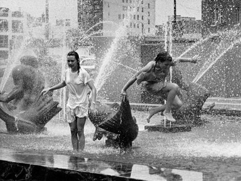 Jennifer Cobb and Diana Fairbanks, both 14, frolic in the Milles fountain on Market Street on a 90-degree day in June 1988. (Renyold Ferguson, St. Louis Post-Dispatch) Sabine Weiss, Willy Ronis, Marc Riboud, Andre Kertesz, George Balanchine, Pierre Bonnard, Robert Doisneau, Alfred Stieglitz, Henri Cartier Bresson