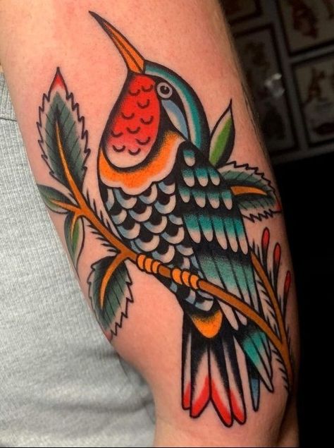 New Tattoo Styles, Small Bird Tattoos, Traditional Tattoo Designs, X Tattoo, Bear Tattoos, American Tattoos, Traditional Tattoo Design, Hummingbird Tattoo, American Traditional Tattoo