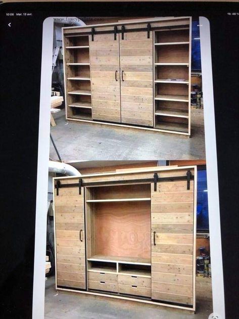 Pallet Furniture Designs, Pallet Designs, Pallet Decor, Diy Bedroom, Seni Dan Kraf, Bedroom Closet, Diy Holz, Kraf Diy, Trendy Bedroom