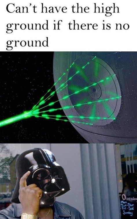 I Have The High Ground, Star Wars Meme, Vader Helmet, Darth Vader Helmet, Funny Star Wars Memes, Prequel Memes, High Ground, Star Wars Jokes, May The 4th