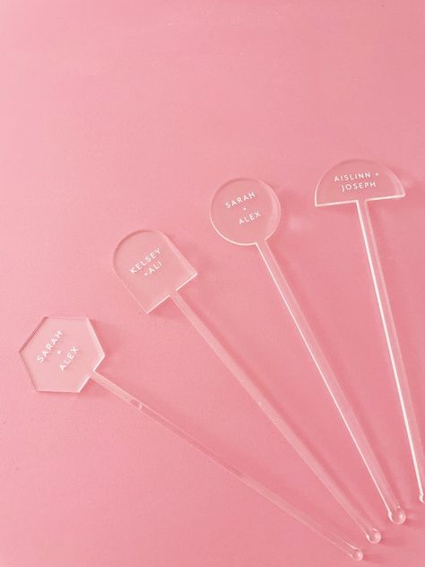 Wedding Drink Stir Sticks, Wedding Stir Sticks, Personalized Drink Stirrers, 40th Birthday Party Favors, Wedding Stirrers, Drink Stirrers Wedding, Half Arch, Acrylic Drink Stirrers, Cocktail Stirrers