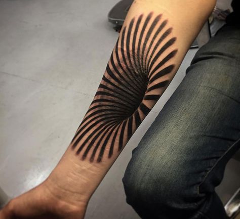 Not An Everyday Thing, But Very Enjoyable 3d Tattoo Ideas, Black Hole Tattoo, Tato 3d, Best 3d Tattoos, Amazing 3d Tattoos, Zeus Tattoo, Body Inflammation, Optical Illusion Tattoo, Embroidery Tattoo