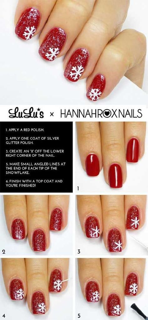 Christmas nail art, best nail art tutorial, Christmas nail art best tutorial Diy Christmas Nail Art, Diy Nail Art Tutorial, Christmas Nails Diy, Snowflake Nail, Nail Tutorial, Christmas Nail Art Designs, Holiday Nail Art, Snowflake Nails, Super Nails