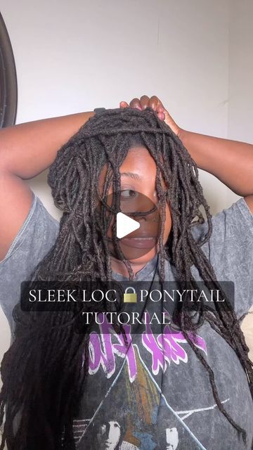 Quick And Easy Loc Styles, Low Loc Ponytail, High Locs Ponytail, Loc High Ponytail, Locs In A Ponytail, Loc Ponytail Styles Black Women, Locs Ponytail Styles, Loc Ponytail Styles, Locs Ponytail