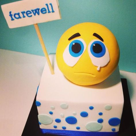 Farewell Cake for a Colleague leaving work today. I couldn’t think of what to do, so I made an emoticon Cake.: Goodbye Cake, Farewell Cake, Emoji Cake, 60th Birthday Cakes, Leaving Work, Cake Central, Special Occasion Cakes, Specialty Cakes, Cake Images