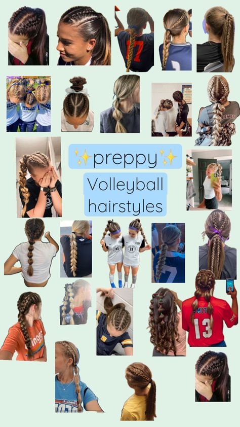 Tournament Hairstyles, Cute Volleyball Hairstyles, Cute Sporty Hairstyles, Soccer Hairstyles, Soccer Hair, Preppy Hairstyles, Basketball Hairstyles, Competition Hair, Hair Styels