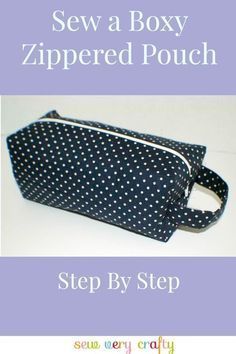 Boxy Bag Pattern Free, Cosmetic Bag Pattern Free, Bag With Zipper Pattern, Sewing Tricks Hacks, Toiletry Bag Pattern, Boxy Pouch, Cosmetic Bag Pattern, Dopp Bag, Zippered Pouches