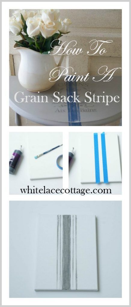 I LOVE grain sack's and this is  fun and simple way of how to create a faux grain sack stripe on a piece of furniture or fabric. Great tutorial! whitelacecottage.com French Farmhouse Furniture, Grain Sack Stripes, Painting Fabric Chairs, French Look, French Farmhouse Style, Tape Painting, Painting Fabric, Farmhouse Windows, Paint Stripes