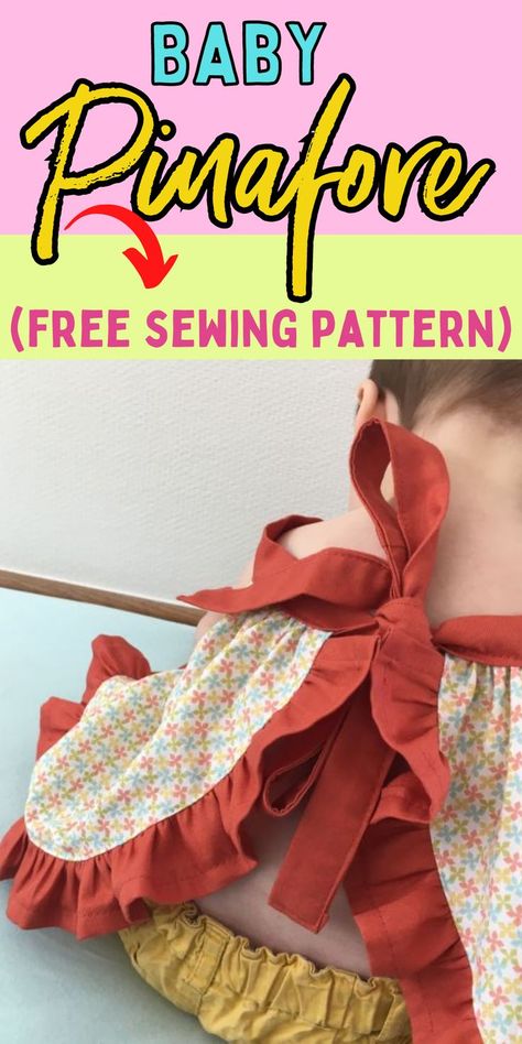 Free pinafore sewing pattern. How to make a baby dress. Easy pinafore dress tutorial. Baby Pinafore Dress Pattern Free, Free Pinafore Dress Pattern, Pinafore Pattern Free, Pinafore Dress Pattern Free, Pattern Free Sewing, Baby Pinafore Dress, Pinafore Sewing Pattern, Baby Bloomers Pattern, Baby Dress Pattern Free