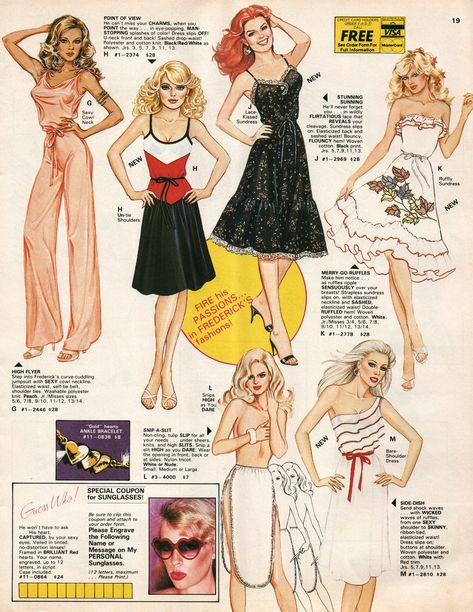 Frederick's Of Hollywood July 1982 D.D.Teoli Jr. A.C. : D.D.Teoli Jr. A.C. : Free Download, Borrow, and Streaming : Internet Archive 1970s Hollywood, Witchy Outfits, Fashion Illustration Vintage, 90s Outfit, Dress Sketches, Vintage Wardrobe, Fredericks Of Hollywood, 1980s Fashion, Hollywood Fashion