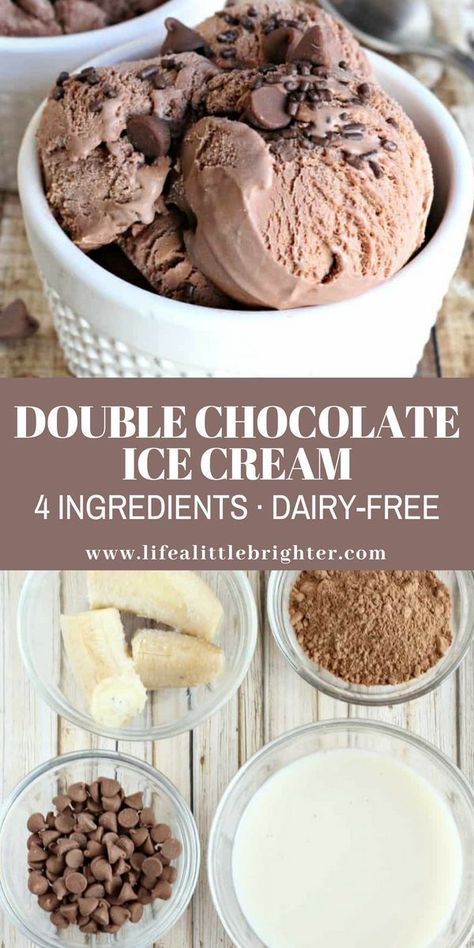 Dairy Free Chocolate Ice Cream Recipe, Homemade Dairy Free Ice Cream, 3 Ingredients Ice Cream, Ice Cream With Coconut Milk, Desserts Simple, Baking Recipes Desserts, Chocolate Ice Cream Recipe, Nice Cream Recipe, Postre Keto