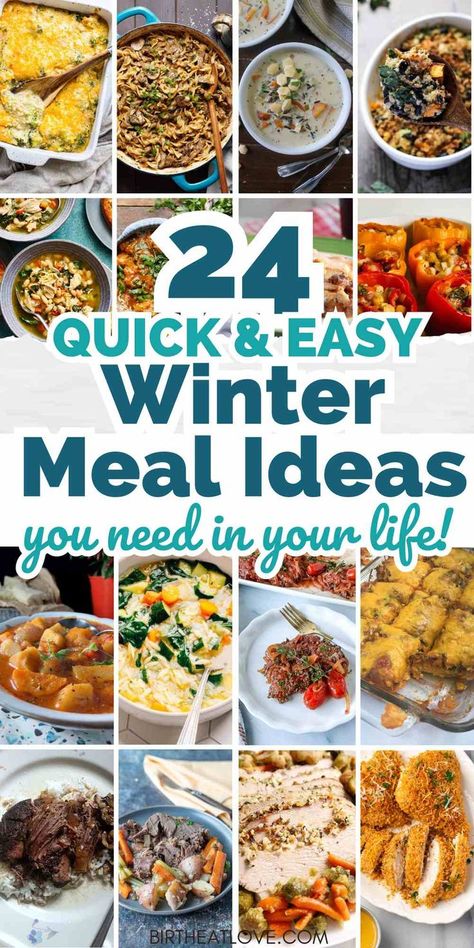 Busy mom dinner ideas for winter! Best busy mom dinners for cold weather. Check out all these healthy winter dinner recipes for family meals! #dinnerrecipes #busymom #winterdinners Dinner Recipes For Cold Weather, Busy Mom Dinner Ideas, Mom Dinner Ideas, Healthy Winter Dinner Recipes, Winter Meal Ideas, Recipes For Cold Weather, Cold Weather Food, Winter Dinner Recipes, Winter Dinner