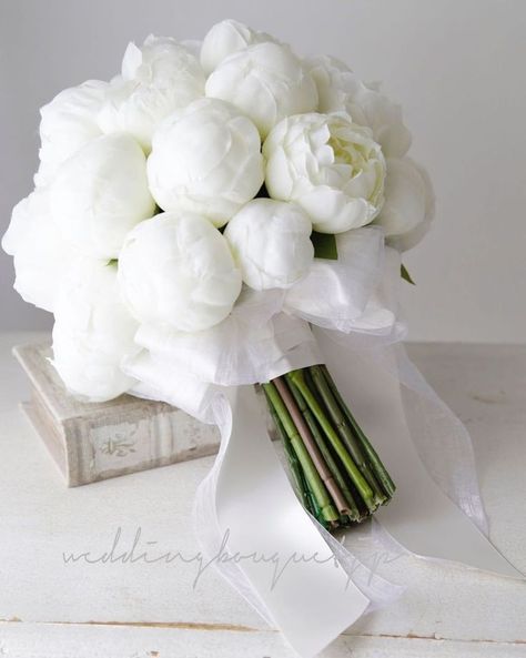 Wedding Peonies Decoration, Bride Flowers Bouquet, Flower For Bride, White Peony Bouquet Wedding, Bride Flower Bouquet, Wedding Flowers Table, Princess Wedding Theme, Brides Flowers Bouquet, White Peonies Bouquet