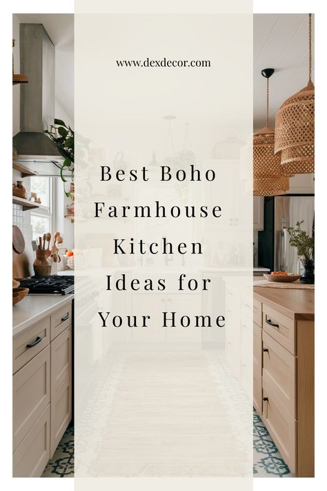 Best Boho Farmhouse Kitchen Ideas for Your Home Boho Country Decor Farmhouse Style, Boho Farmhouse Kitchen Ideas, Boho Country Kitchen, Modern Boho Farmhouse Decor, Farmhouse Meets Boho, Farmhouse On A Budget, Farmhouse Boho Kitchen, Modern Kitchen Images, Boho Farmhouse Kitchen