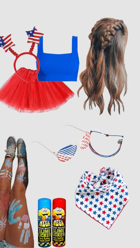 Fourth If July Outfits, Camp Costume, July Hairstyles, July Makeup, 4th Of July Makeup, Forth Of July, July Outfits, July Ideas, Clothing Aesthetic