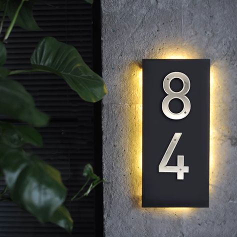 Modern Door Number Sign, Very Big House, Farmhouse Address Sign, Outdoor Address Sign, Door Number Plates, Garden Rack, Door Signage, Door Number Plaques, Cheap Doors