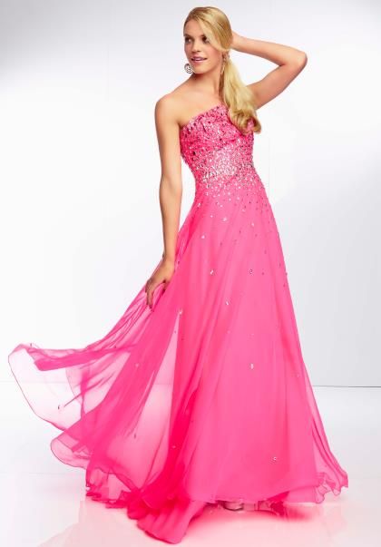 Hot Pink Prom Dresses, Neat Dress, Mori Lee Prom Dresses, One Strap Dresses, Prom Dresses 2016, Gorgeous Prom Dresses, 2014 Dresses, Mori Lee, Beaded Chiffon