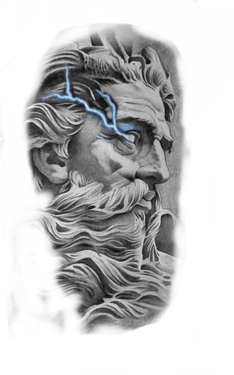 Zeus Eyes Tattoo, Zeus Sleeve Tattoo, Zeus Tattoo Stencil, Zeus Tattoo Design, Luis Tattoo, Arm Tattoos For Guys Forearm, Cool Animal Tattoos, Tattoo Ideas Males, Hand Tattoo Designs