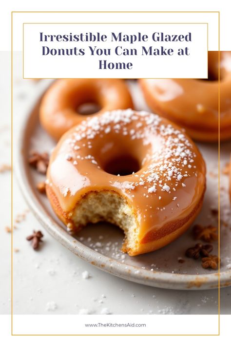 The Kitchens Aid Recipe - Maple Glazed Donuts You Can Make at Home Maple Glaze For Donuts Recipe, Maple Donut Recipe, Maple Donut Glaze, Donut Glaze Recipe, Donuts Filling, Maple Donuts Recipe, Maple Donuts, Donut Filling, Cottage Bakery