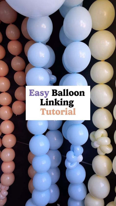 Instagram Linking Balloons, 260 Balloons, Balloon Decorations Diy Tutorials, Balloon Hacks, Link Balloons, Party Balloons Diy, How To Make Balloon, Deco Ballon, Simple Birthday Decorations