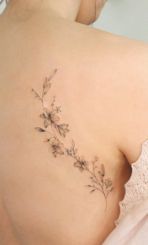 Mastectomy Tattoo, Inspiration Tattoos, Vine Tattoos, Shoulder Tattoos For Women, Classy Tattoos, Discreet Tattoos, Dainty Tattoos, Subtle Tattoos, Spine Tattoos