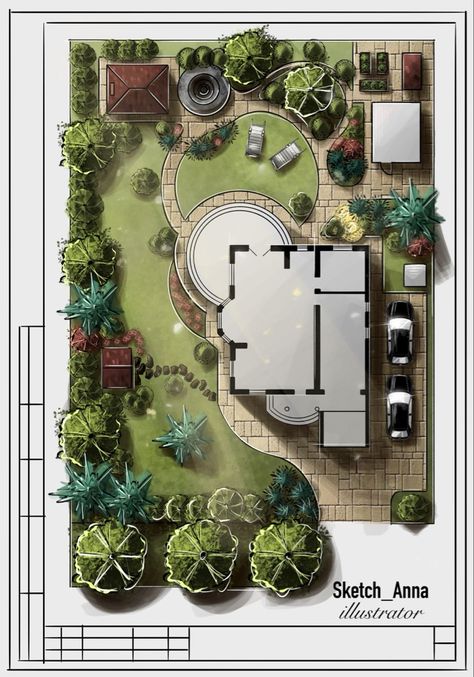 Ландшафтный дизайн. House With Garden Design, Landscape Design Floor Plan, Garden Design Plans Landscape, Villa Site Plan Design, Villa Landscape Design Plan, House Landscape Plan, Garden Site Plan, Landscape Architecture Residential, Landscape Architecture Design Garden