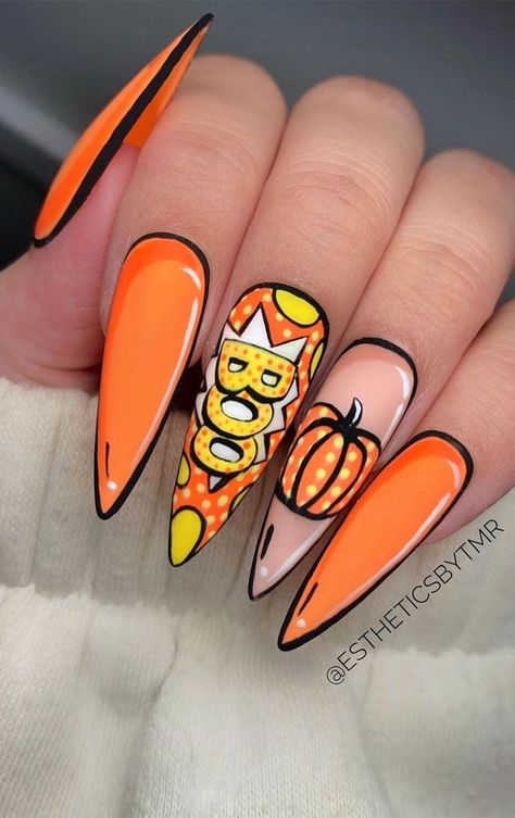 Black Halloween Nails, Pop Art Nails, Holloween Nails, Halloween Acrylic, Halloween Acrylic Nails, Cute Halloween Nails, Nail Art For Beginners, Nail Stuff, Halloween Nail Designs