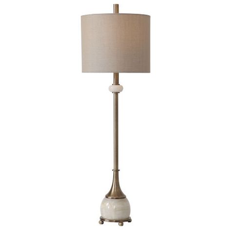 Natania Antique Brass Table Lamp with Polished White Marble Uttermost Lamps, Buffet Table Lamps, Marble Detail, Buffet Lamp, Transitional Table Lamps, Buffet Lamps, Fan Lamp, Brass Table, Brass Table Lamps