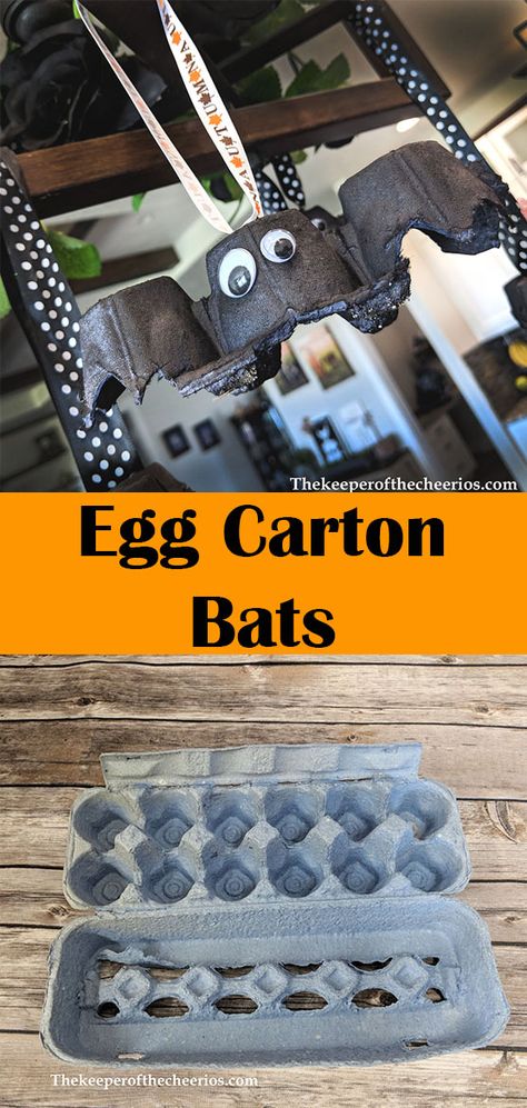 Bats From Egg Cartons, Bats Made Out Of Egg Cartons, Bat Egg Carton Craft, Bats Out Of Egg Cartons, Bats Made From Egg Cartons, Egg Carton Bats And Leaf Ghosts, Egg Carton Bats, Halloween Crafts Egg Cartons, Halloween Egg Carton Crafts