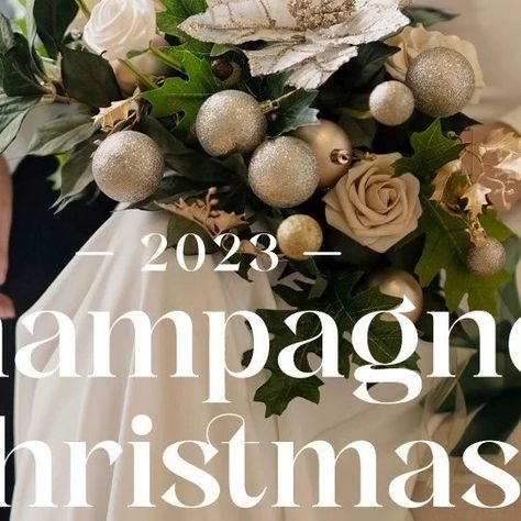 Ling's Moment | Artificial Floral & Wedding Decor on Instagram: "-𝘾𝙝𝙖𝙢𝙥𝙖𝙜𝙣𝙚 𝘾𝙝𝙧𝙞𝙨𝙩𝙢𝙖𝙨- Glimmering gold, neautral cream, dazzling white and deep pine green 🤍 Our Champagne Christmas collection is a modern take on holiday decor. Sophisticated and refreshing, capture all the romance of the festive season with this radiant color palette. What are you planning for your Champagne Christmas wedding? . . . . . #lingsmoment #lingsbrides #weddingdecor #holidaywedding #festivedecor #chri Champagne Christmas Wedding, Green And Champagne Christmas Decor, Green And Gold Christmas Wedding, Champagne Christmas Decor, Floral Wedding Decor, Champagne Christmas, Wedding Entourage, Floral Wedding Decorations, Christmas Picks