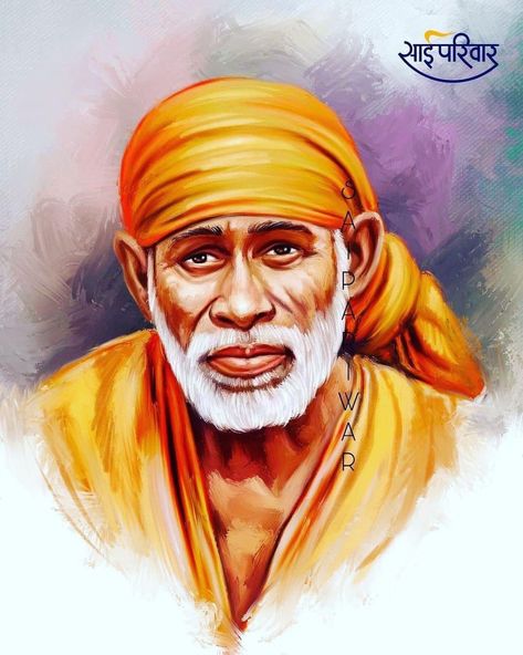 Saibaba Painting On Canvas, Saibaba Drawing, Shiridi Saibaba Images, Saibaba Painting, Sai Baba Drawing, Sai Painting, Sadhu Painting, Sai Baba Painting, Gods Drawing