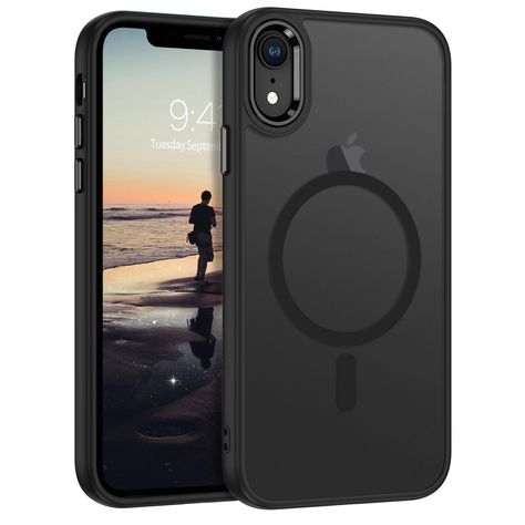 PRICES MAY VARY. 【Compatible With iPhone XR 6.1"】GUAGUA translucent matte magnetic phone case ONLY fit for iPhone XR 6.1 inch. NOT FIT for any other smart phone models and WITHOUT the screen protector. 【Compatible with Mag-Safe】GUAGUA iPhone XR case is compatible with MagSafe wireless charger, it has stronger magnetic adsorption force without signal interference. In addition, it shortens overall charging time and further improves your wireless charging experience. 【Translucent Matte Design】The t Iphone Xr Black Case, Iphone Xr Black, Iphone Item, Magnetic Phone Case, Matte Skin, Iphone Black, Pretty Iphone Cases, Xr Case, Wearable Technology