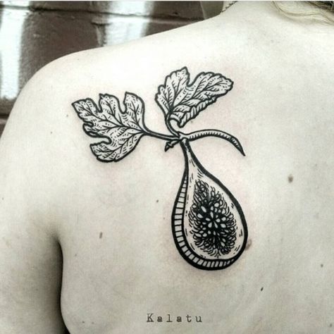 Fig by @kalatu_tattoo. Email kalatu.tattoo@gmail.com for an appointment.  #fig #botanical #woodcut #woodcarving #woodcarved #woodcuttattoo #etch #etching #blackworkerssubmission #darkartists #blackwork #btattooing #blackartstattoo #brooklyn #tattoo... American Traditional Fig Tattoo, Fig Branch Tattoo, Botanical Woodcut, Fig Tree Tattoo, Emily Tattoo, Fig Tattoo, Brooklyn Tattoo, Etching Tattoo, Woodcut Tattoo