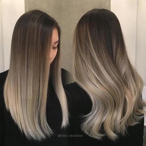 Brown Ombré Hair Color Ideas: Ashy Ombré Brown Ombre Hair Color, Balayage Straight, Balayage Straight Hair, Brown Ombre Hair, Ombre Hair Blonde, Balayage Blonde, Hair Appointment, Ash Brown, Brown Blonde Hair