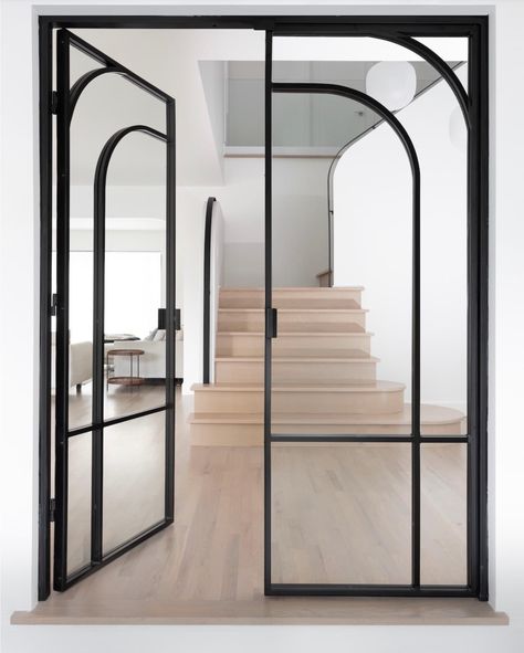 Aluminium Glass Door, Glass French Doors, Floor Layout, Retro Lighting, Salou, Elegant Interiors, Montreal Canada, Internal Doors, Formal Living Rooms