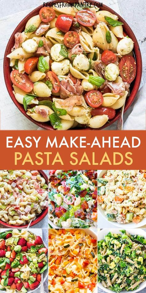 Cold Potluck Recipes, Pasta Salads Cold, Cold Potluck Dishes, Cold Pasta Salad Recipes Easy, Easy Cold Pasta Salad Recipes, Make Ahead Pasta, Easy Cold Pasta Salad, Easy Pasta Salad Recipes, Cold Lunch Ideas